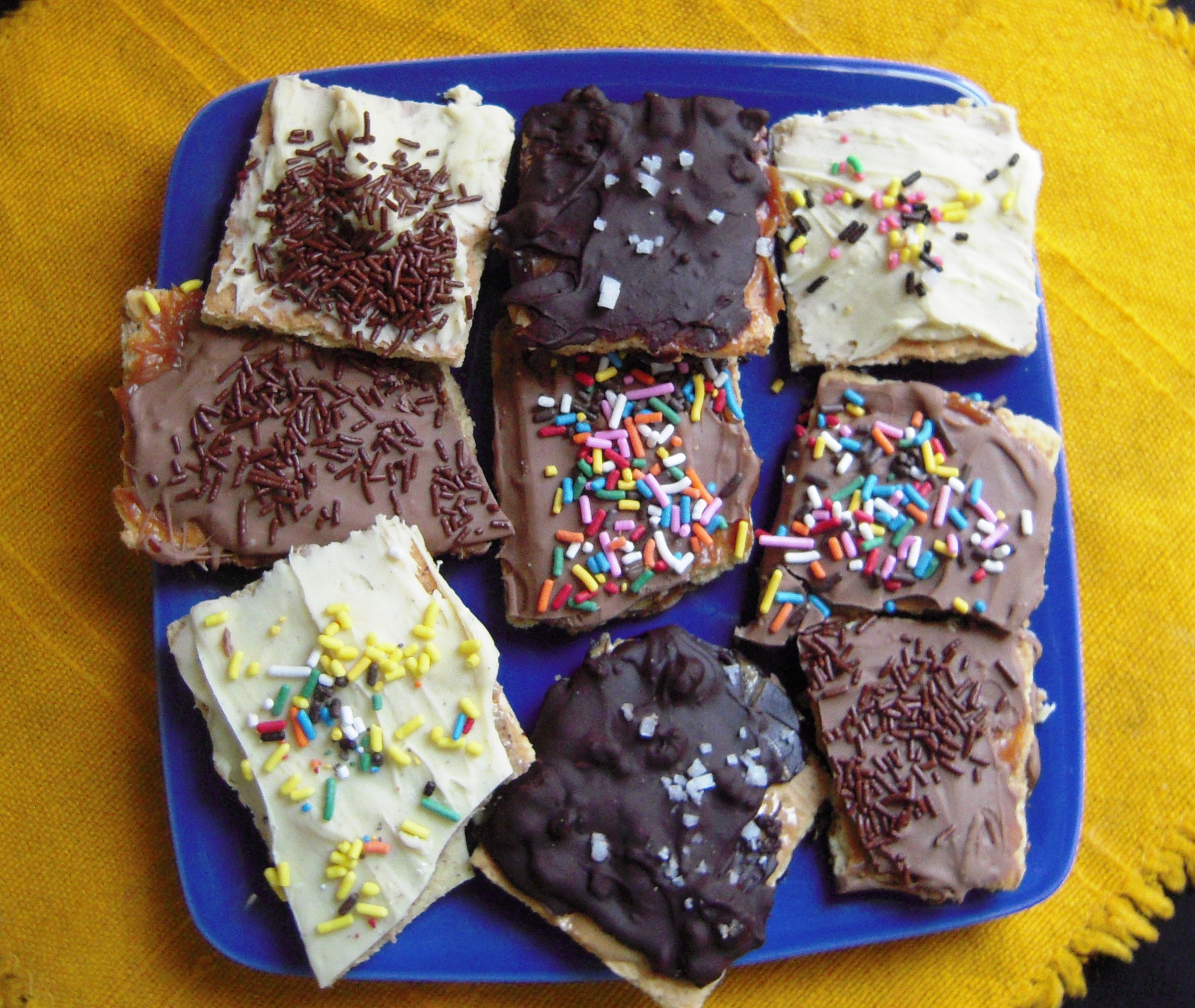 Chocolate Peanut Butter and Caramel  Covered Graham Crackers  