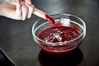 White Chocolate Skulls with Mixed Berry Coulis