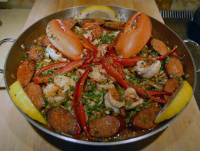 Lobster, Fennel and Chourizo Paella