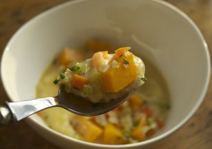 Buttercup_squash_ragu_with_bacon_polenta