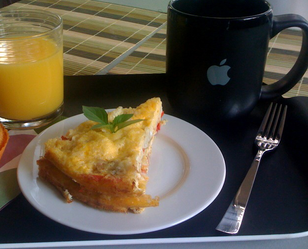 Red pepper egg cake (oven omelette)