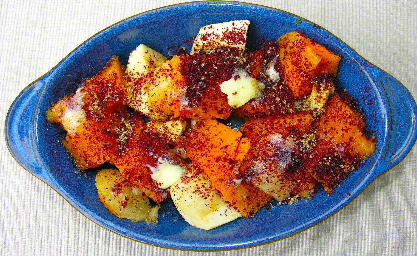 Annaliese's roasted butternut squash with cranberry and pear accents