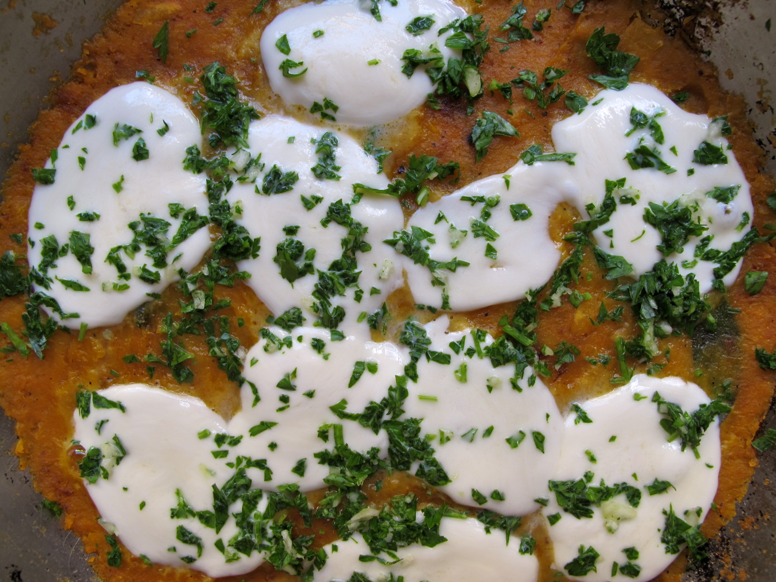 Refried Butternut Squash with Mozzarella and Gremolata