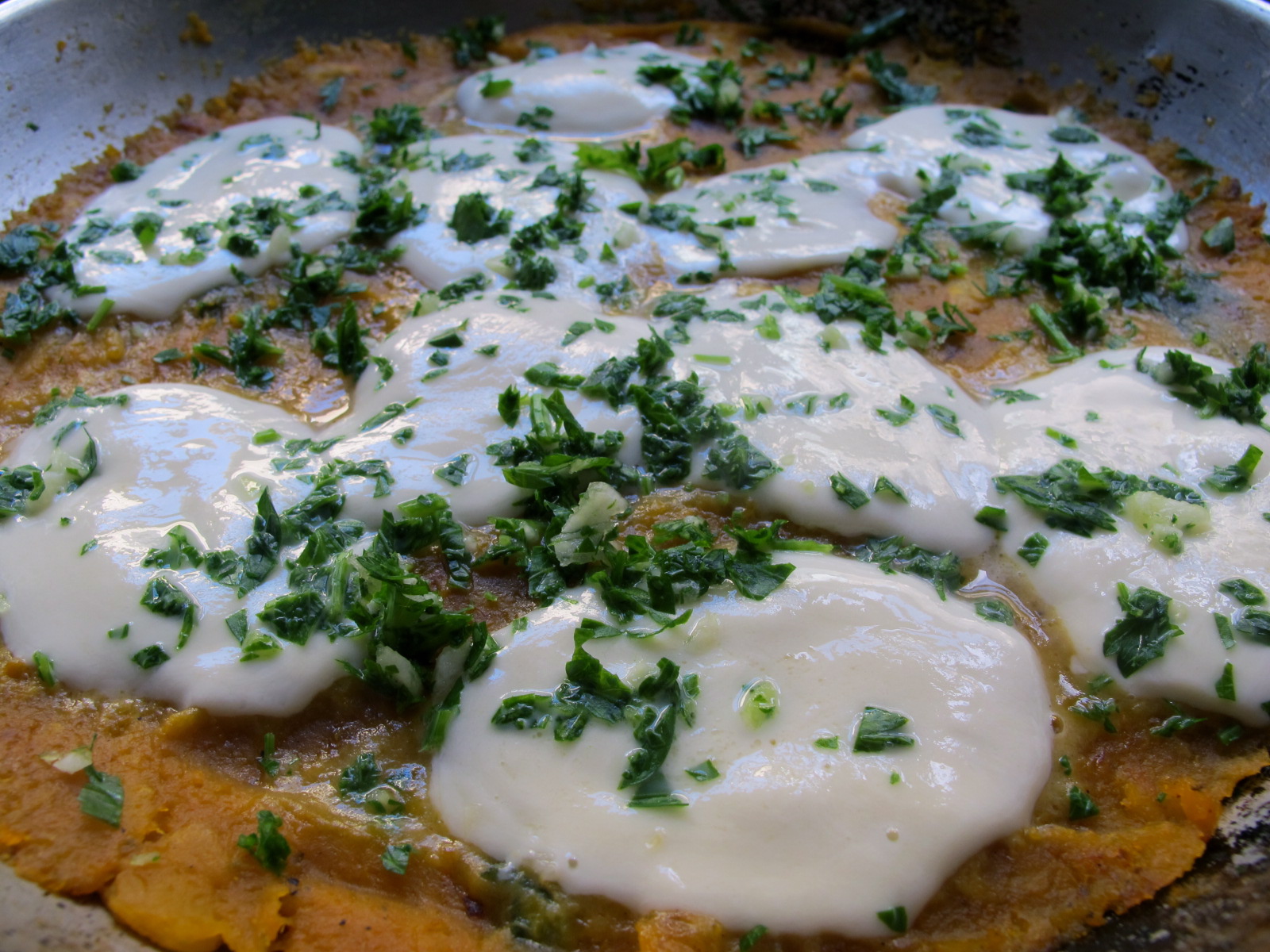 Refried Butternut Squash with Mozzarella and Gremolata