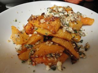 Caramelized Butternut Squash Wedges with a Sage Hazelnut Pesto