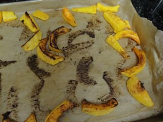 Caramelized Butternut Squash Wedges with a Sage Hazelnut Pesto