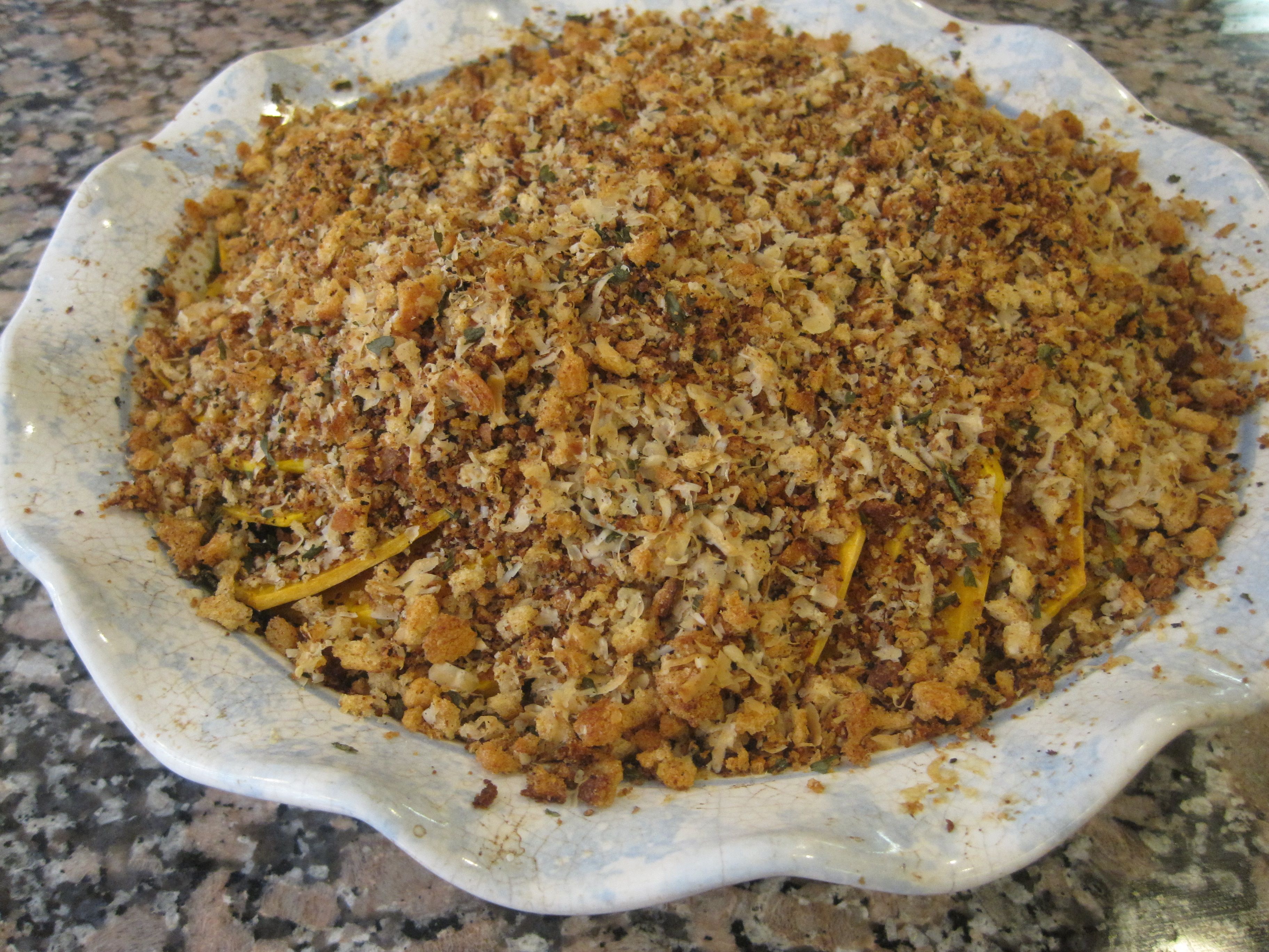 Butternut Squash Tian with Spinach and Mushrooms