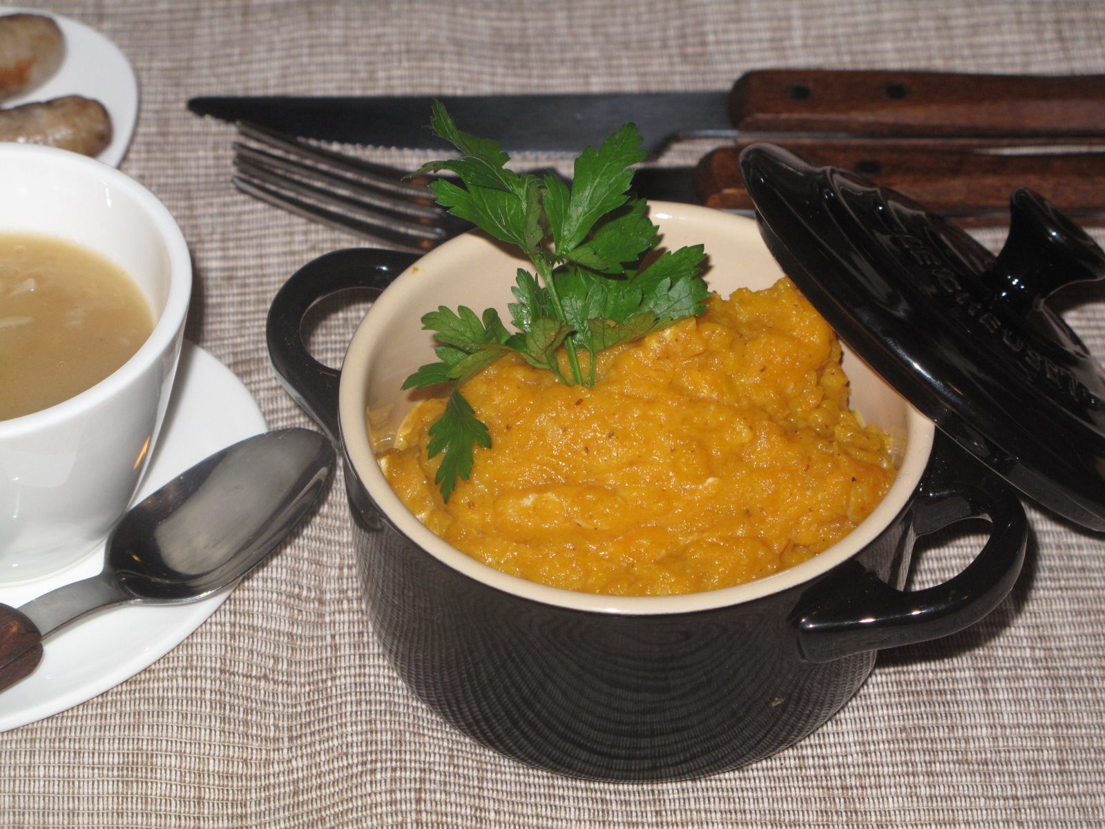 Cumin-scented puree of  Autumn 'oranges' 