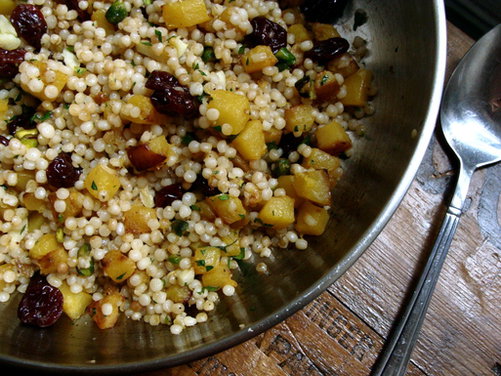 Israeli Couscous with Squash, Dried Cherries & Pistachios