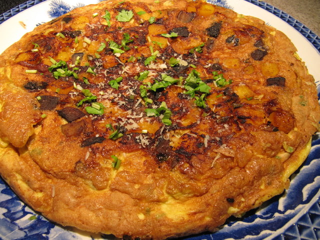 Savory Squash and Mushroom Frittata with Jalapeno and Cinnamon