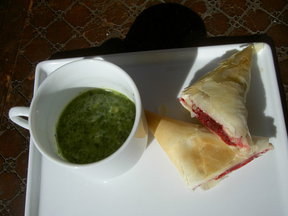 Beet Samosas with Mint Sauce