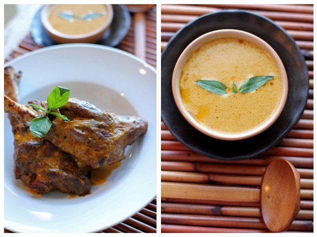 Lamb Shanks Roasted in Thai Flavors topped with Creamy Coconut Gravy