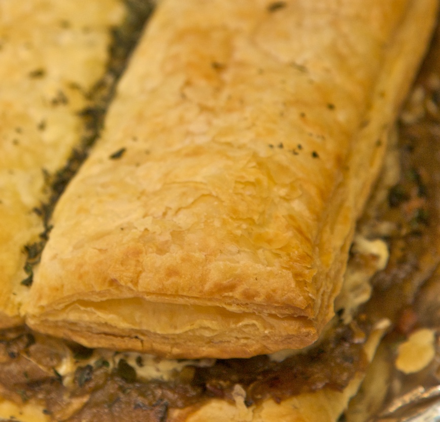 Caramelized Onion, Thyme, Proscuitto and Goat Cheese Tart
