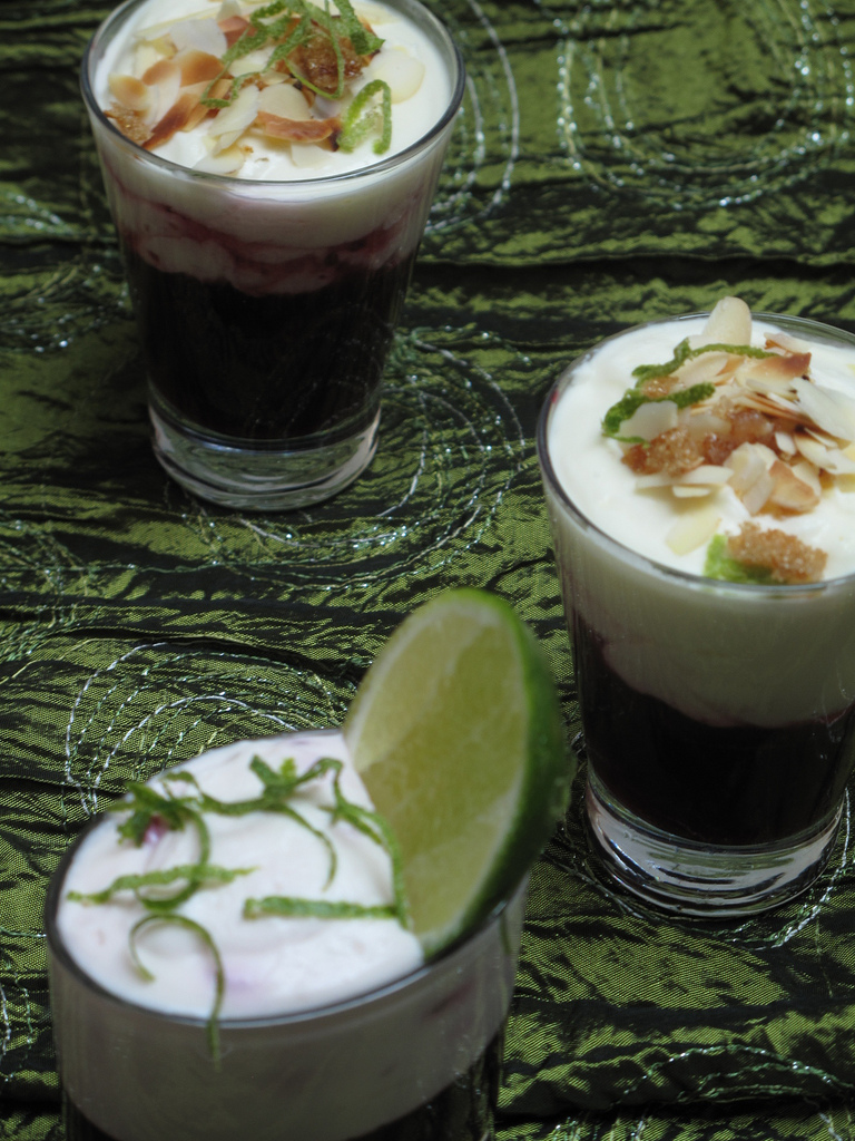 Blackberry cream & jelly verrines
