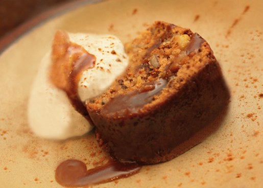 Chipotle Apple Pecan Cake with Spicy Caramel Glaze