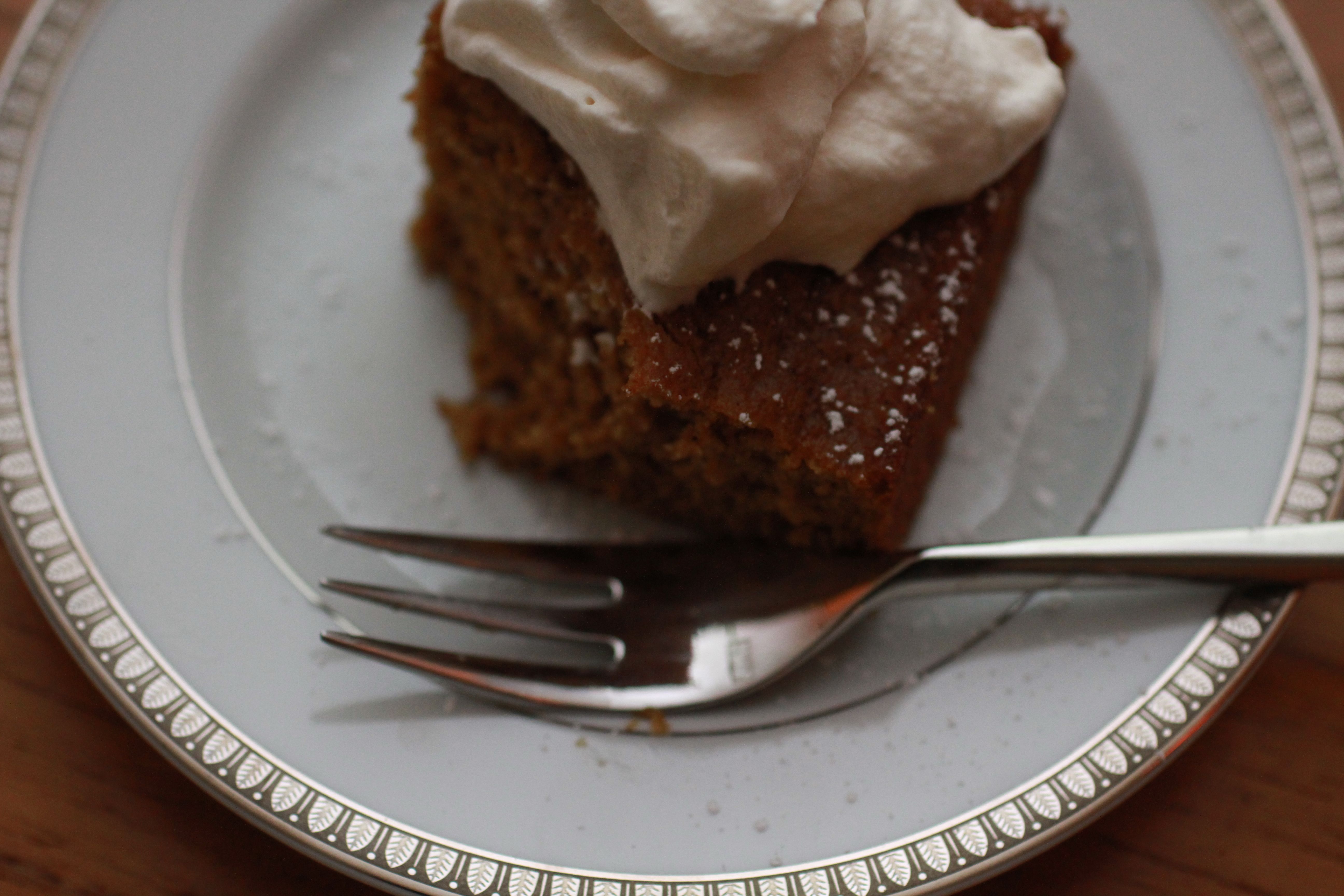 Pumpkin "Brownies" with Maple Rum Cream