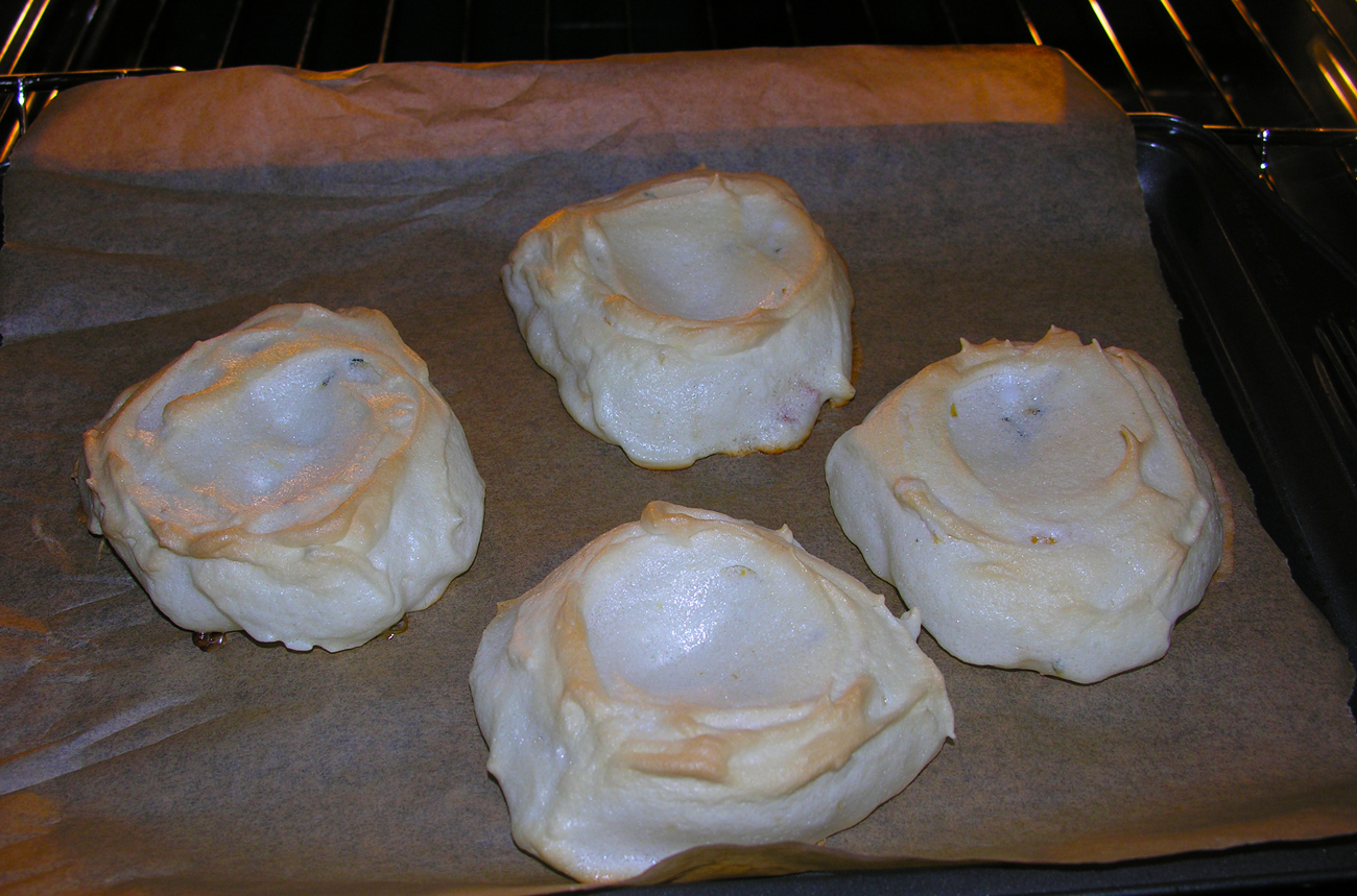 Pear pavlova with undertones of lavender and ginger