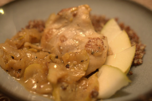Chicken and Pears Braised in Lemon Mustard Sauce