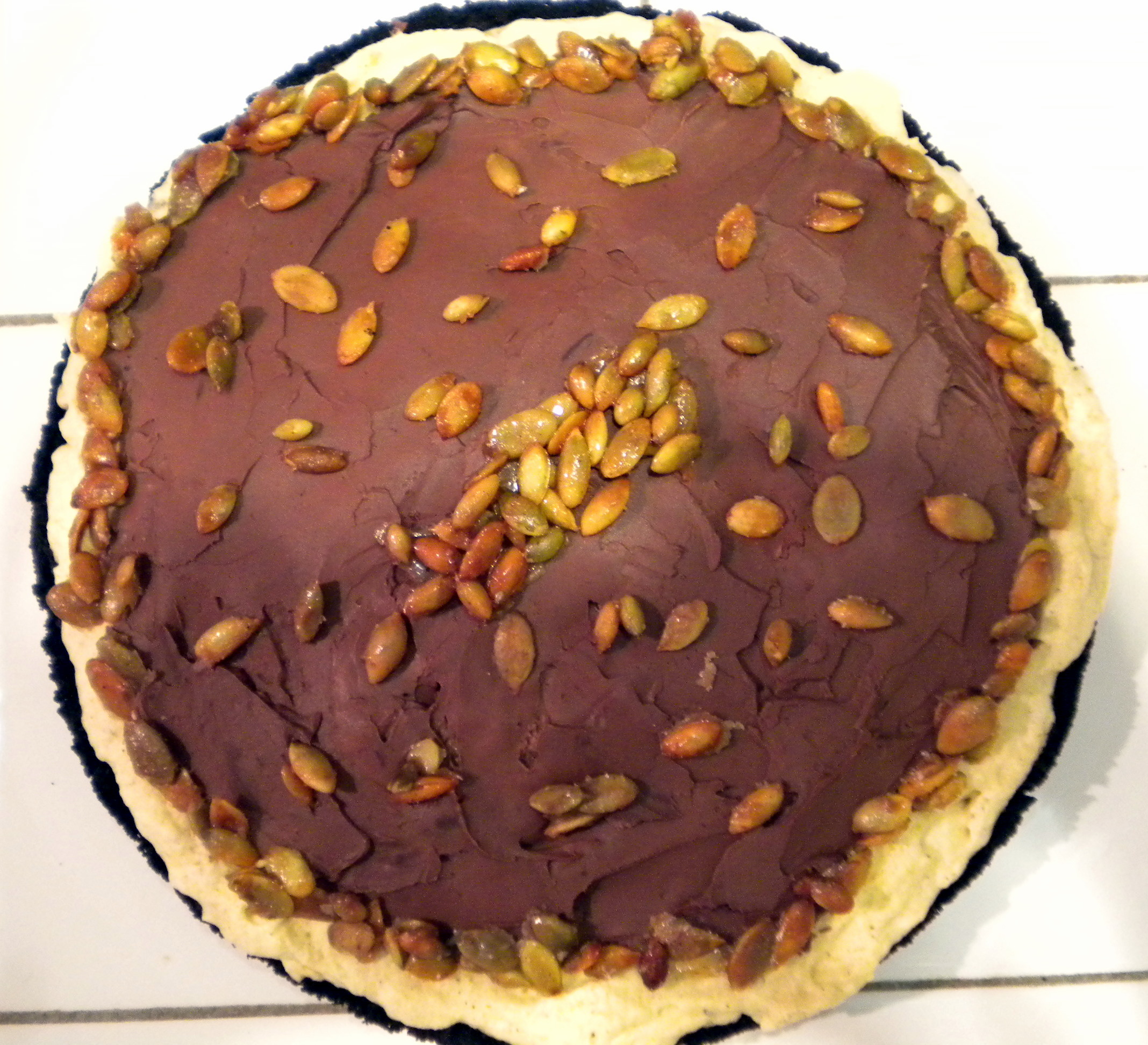 Pumpkin Semifreddo with Ganache and Candied Pepitas