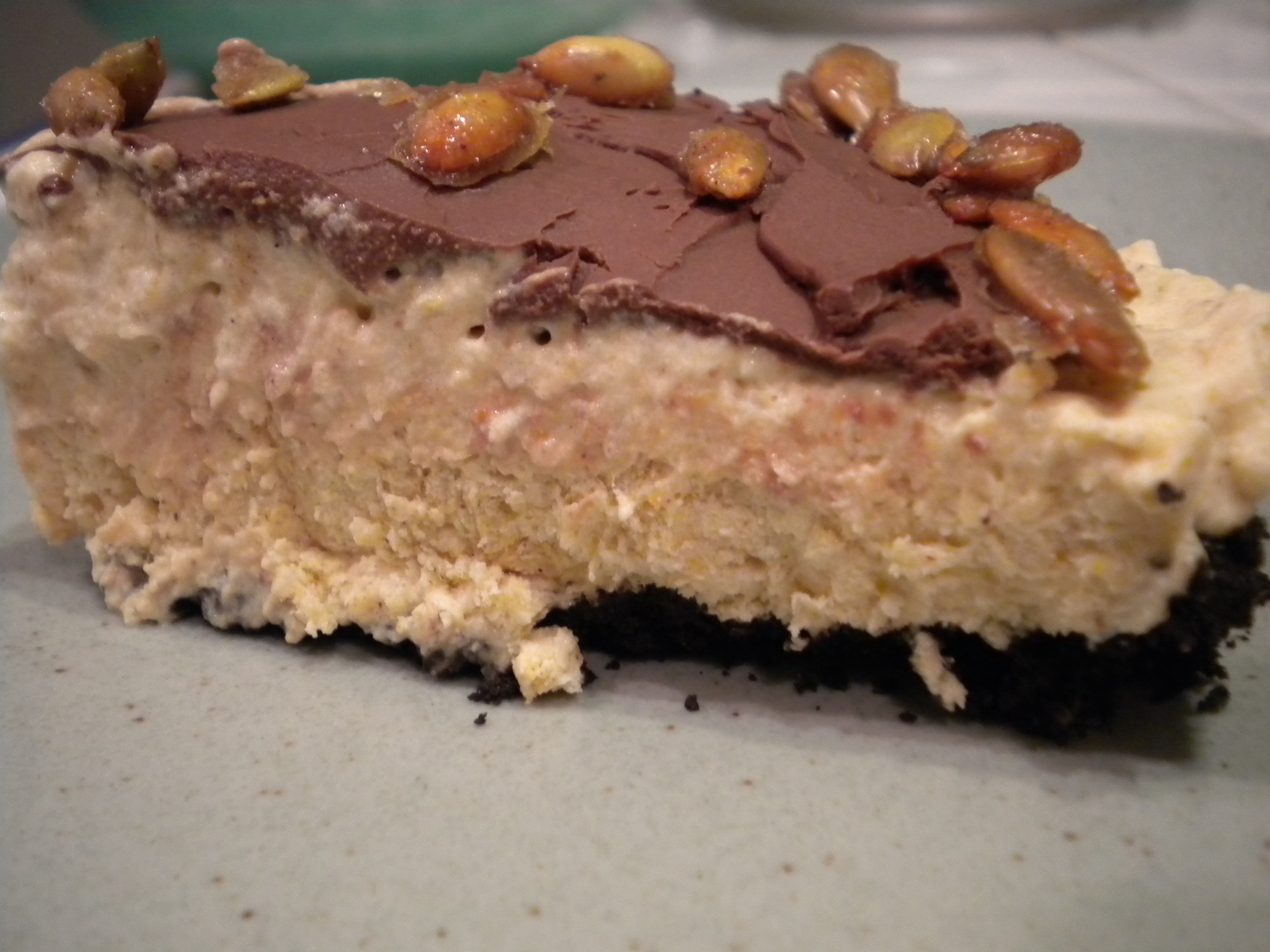 Pumpkin Semifreddo with Ganache and Candied Pepitas
