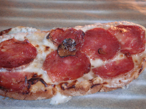 Grilled Taleggio cheese, Salami and Truffle Honey - Crostone di Taleggio, Salami con Miele Tartufato