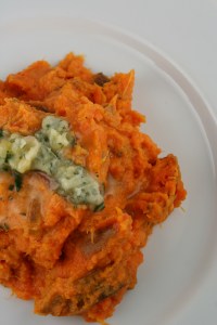 Mashed Sweet Potatoes with Rosemary Butter
