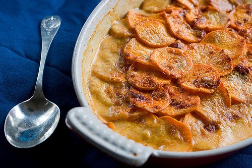 Sweet Potato Gratin with Smoked Paprika and Cayenne
