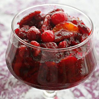 Spiced Mandarin Cranberry Sauce with Port