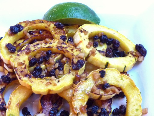 Crispy Delicata Rings with Currant, Fennel & Apple Relish