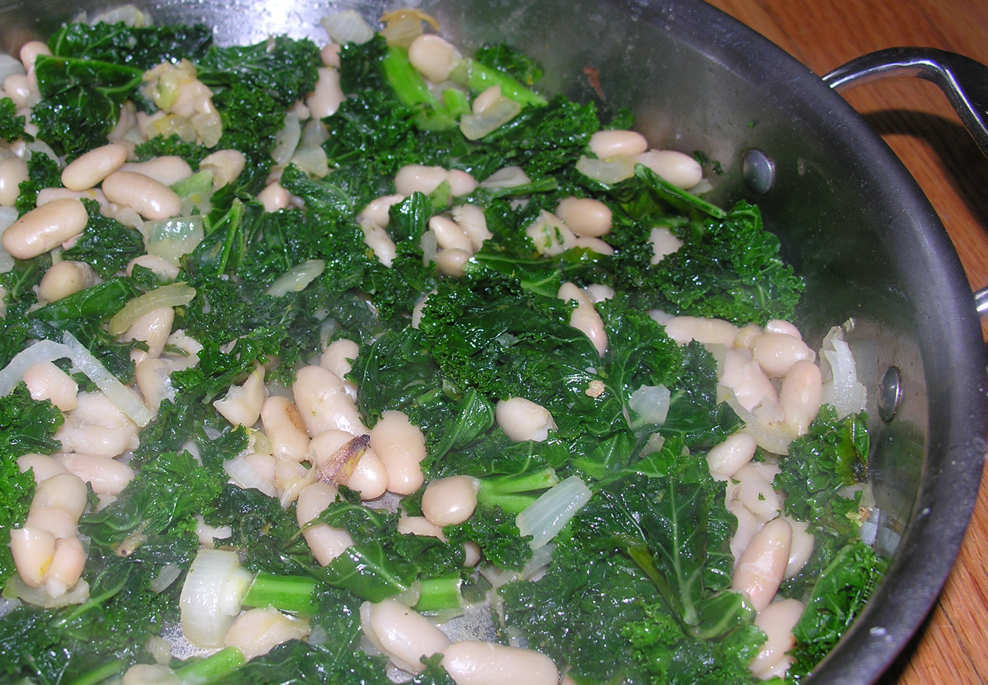 Braised kale with orange tamari cannellini