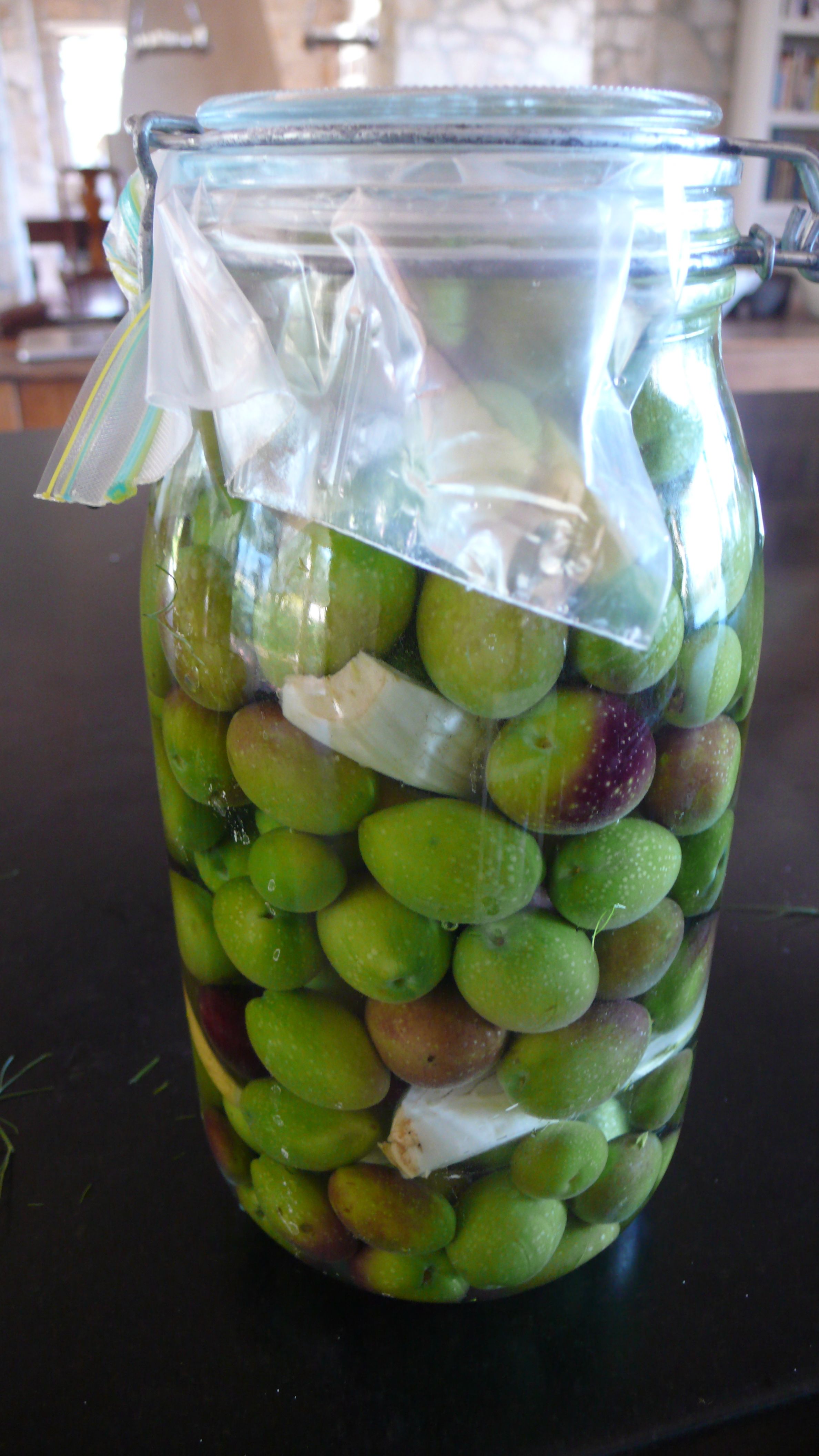 Cured Olives with lemon and garlic