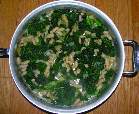 Braised kale with orange tamari cannellini