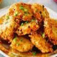 Golden Panko Latkes with Sour Cream and Chives