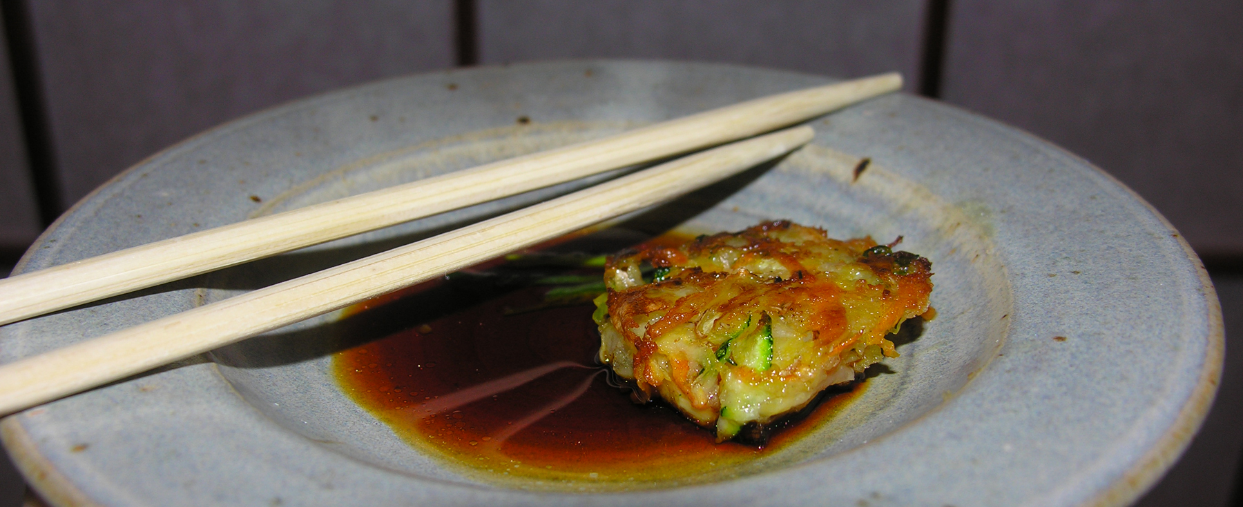 Mini ginger latkes with dipping sauce