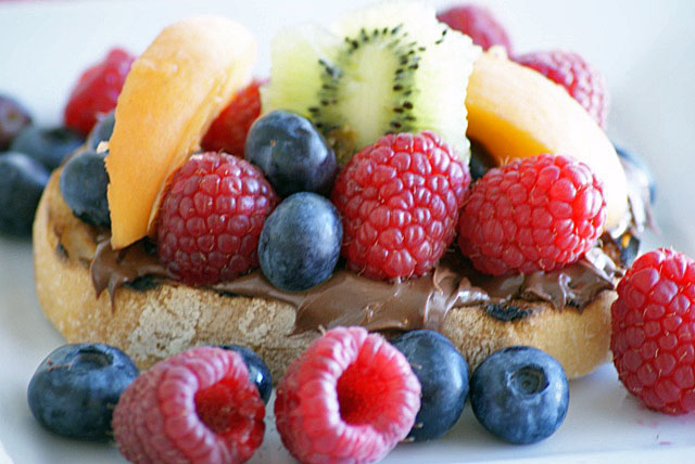 Nutella Bruschetta with Fresh Fruit