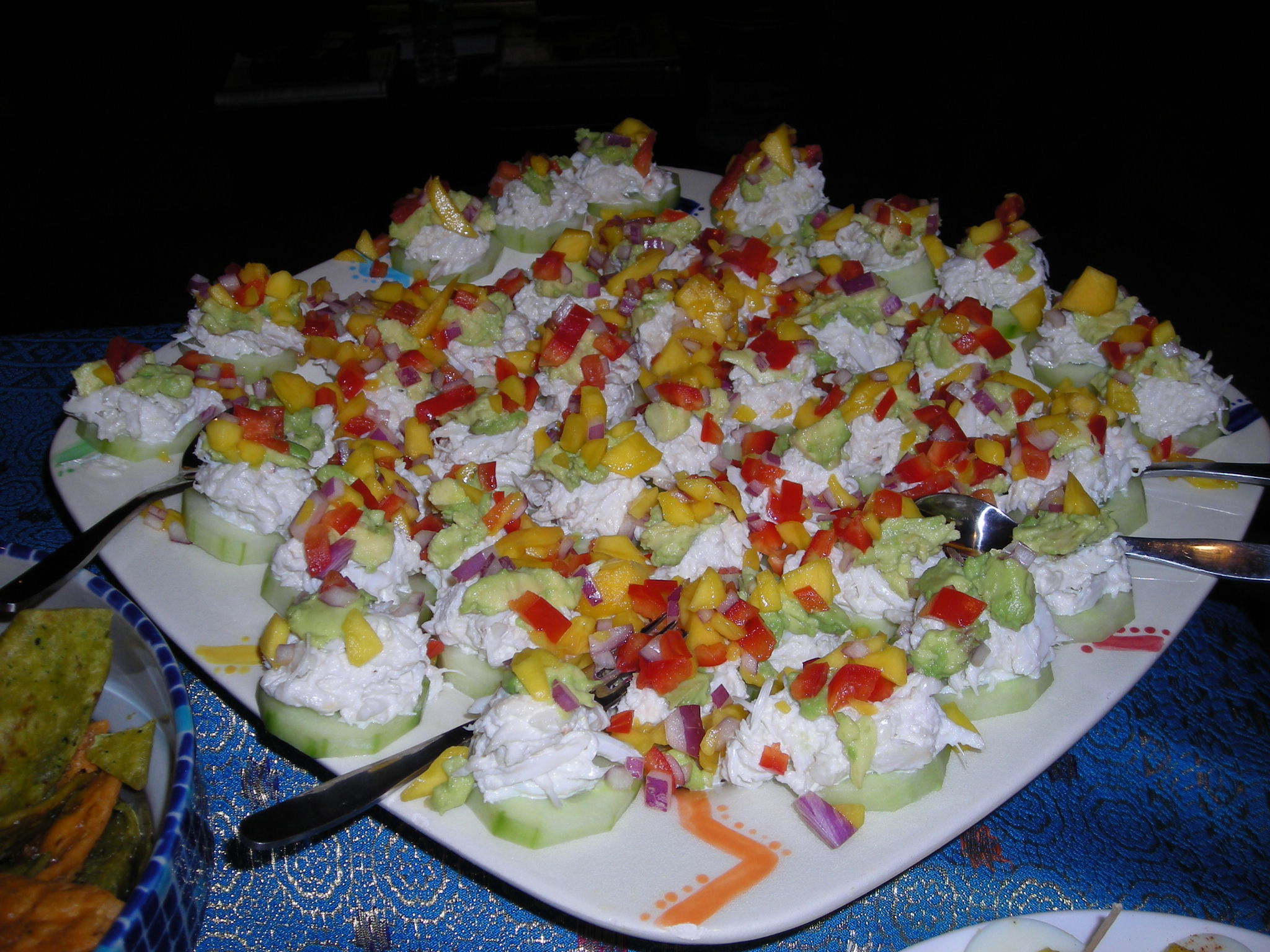 Mini Crab, Avocado, and Mango Stacks