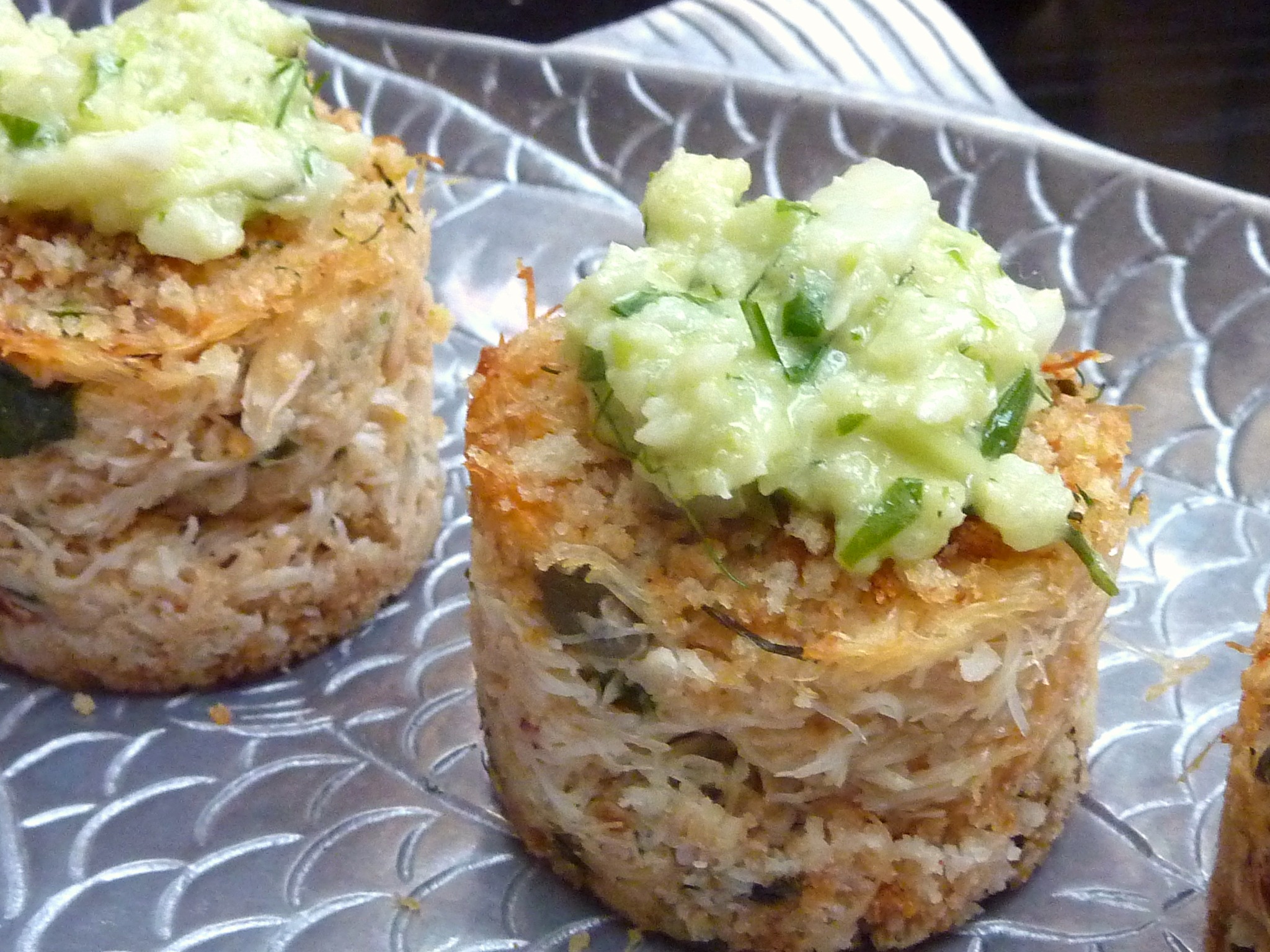 Mini-Crabcakes with Celery Root - Fennel Slaw