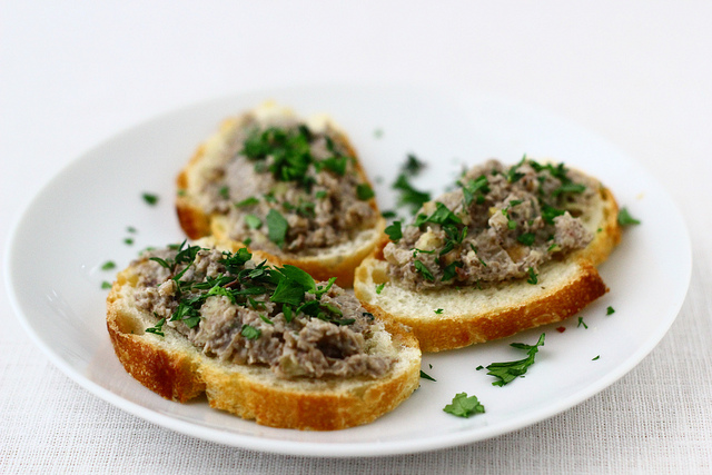 Mushroom and Chestnut Pate with Goat Cheese