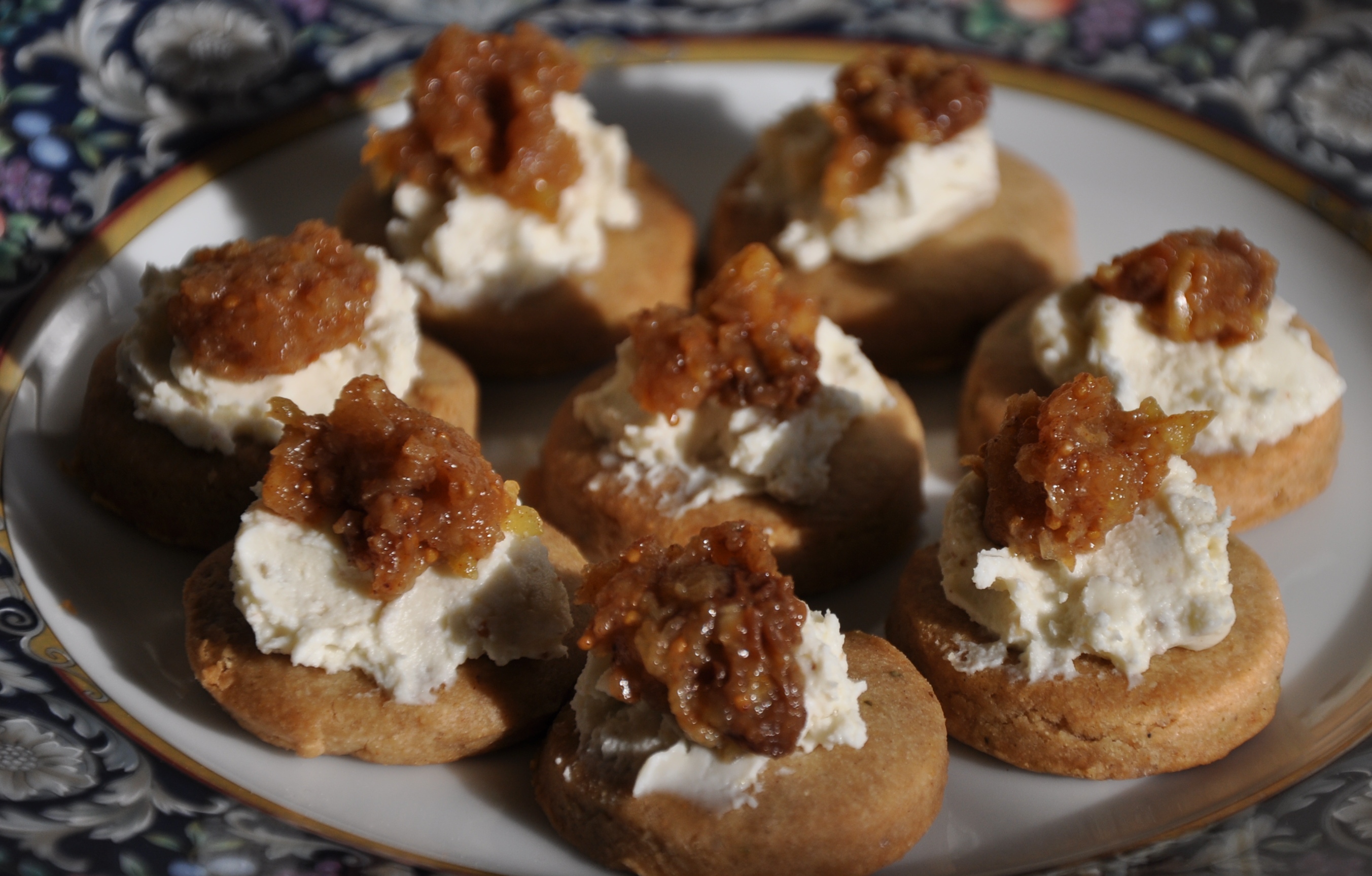 Chestnut Crackers with Savory Fig Relish