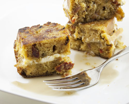 Mascarpone Stuffed Cornbread French Toast