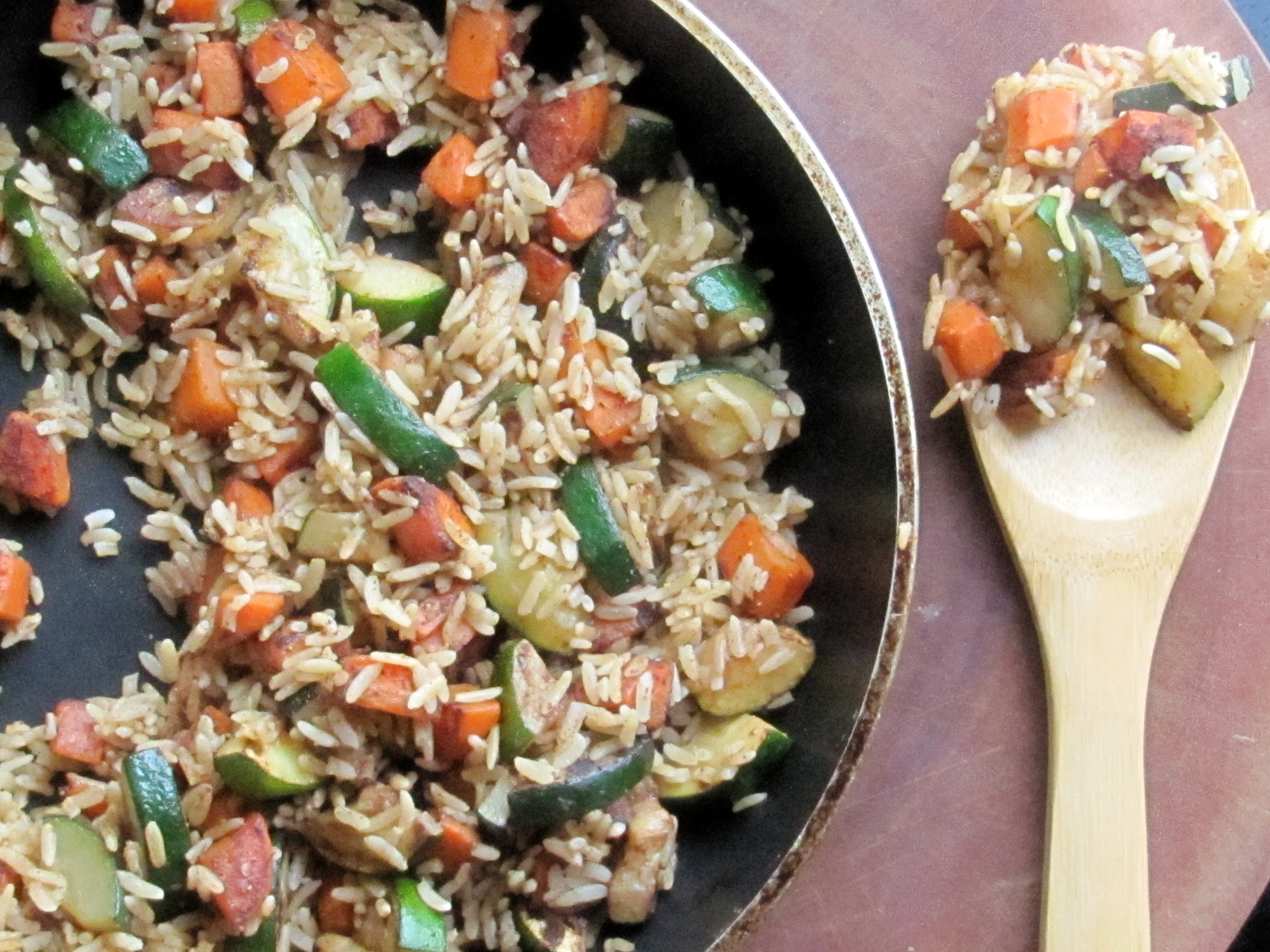 brown rice with carrot & zucchini