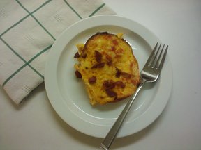 Bacon and Egg Strata with Ketchup