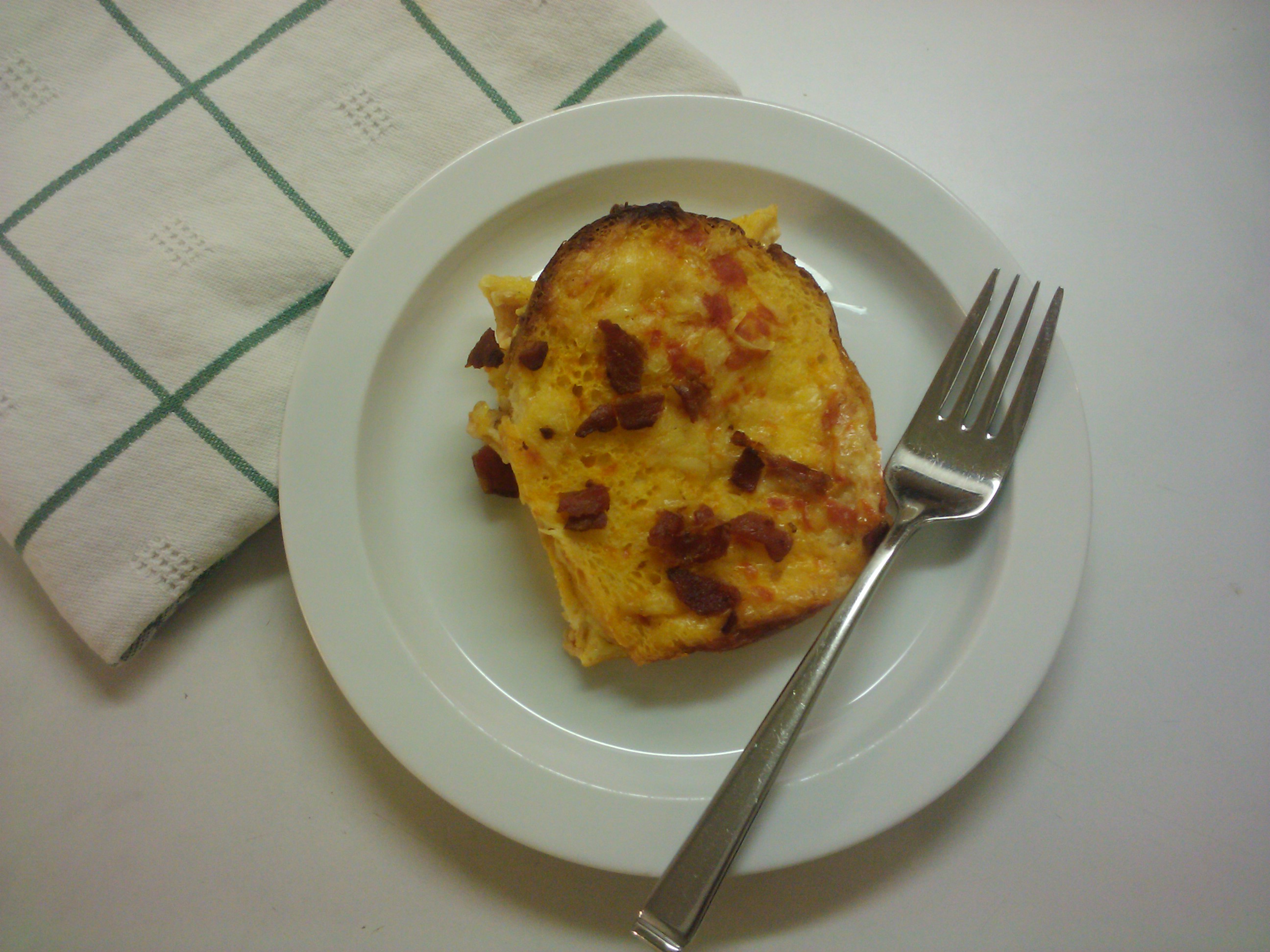 Bacon and Egg Strata with Ketchup