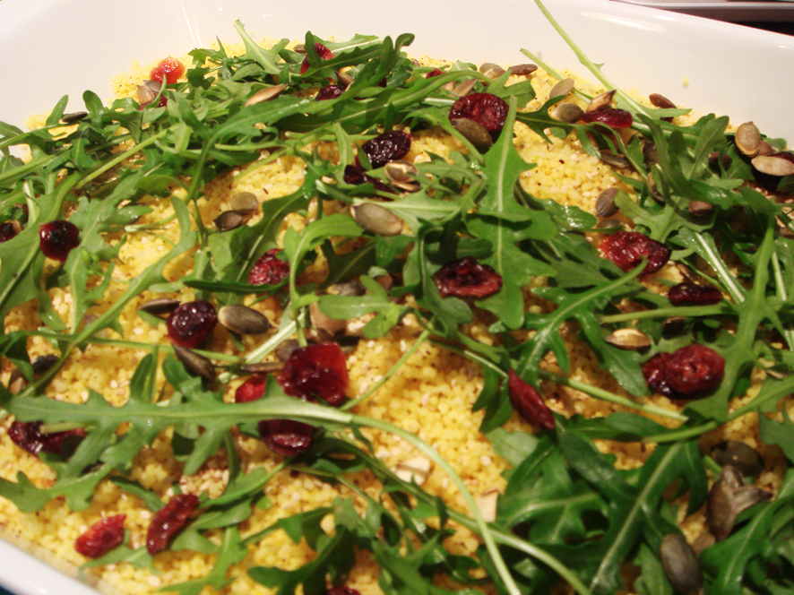 Sumac and Turmeric Couscous Salad with Rocket and Cranberries