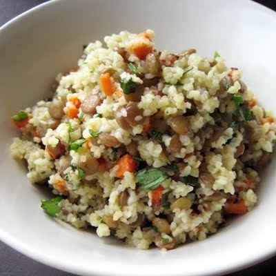 Warm Bulgur & Lentil Salad
