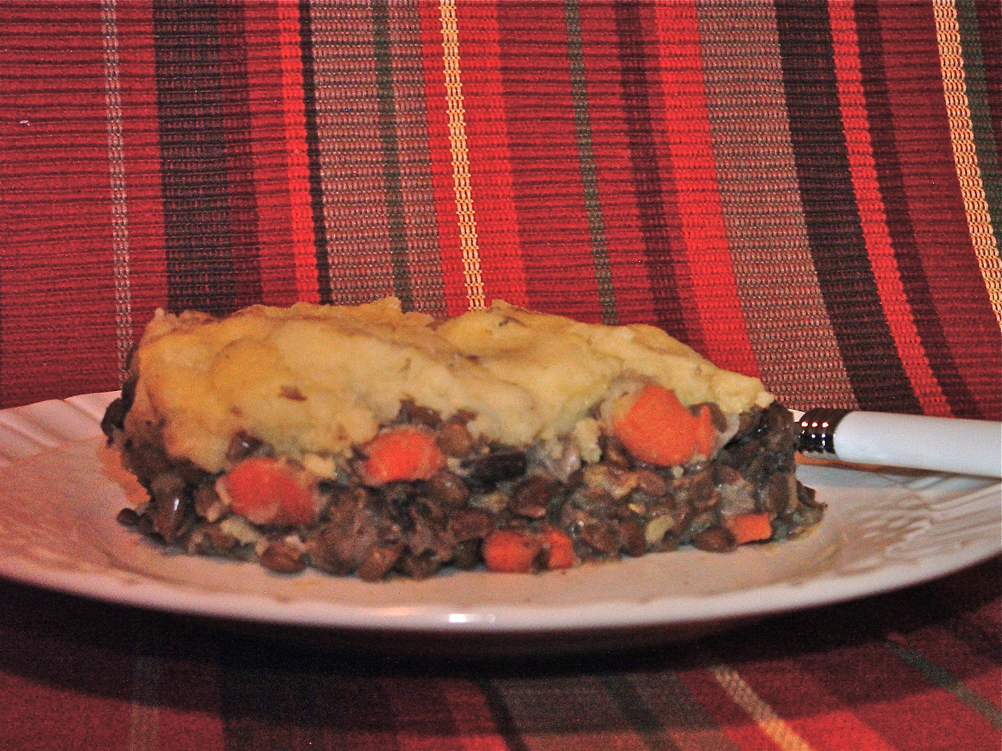 Lentil Skillet with Parmesan Garlic Mashed Potatoes