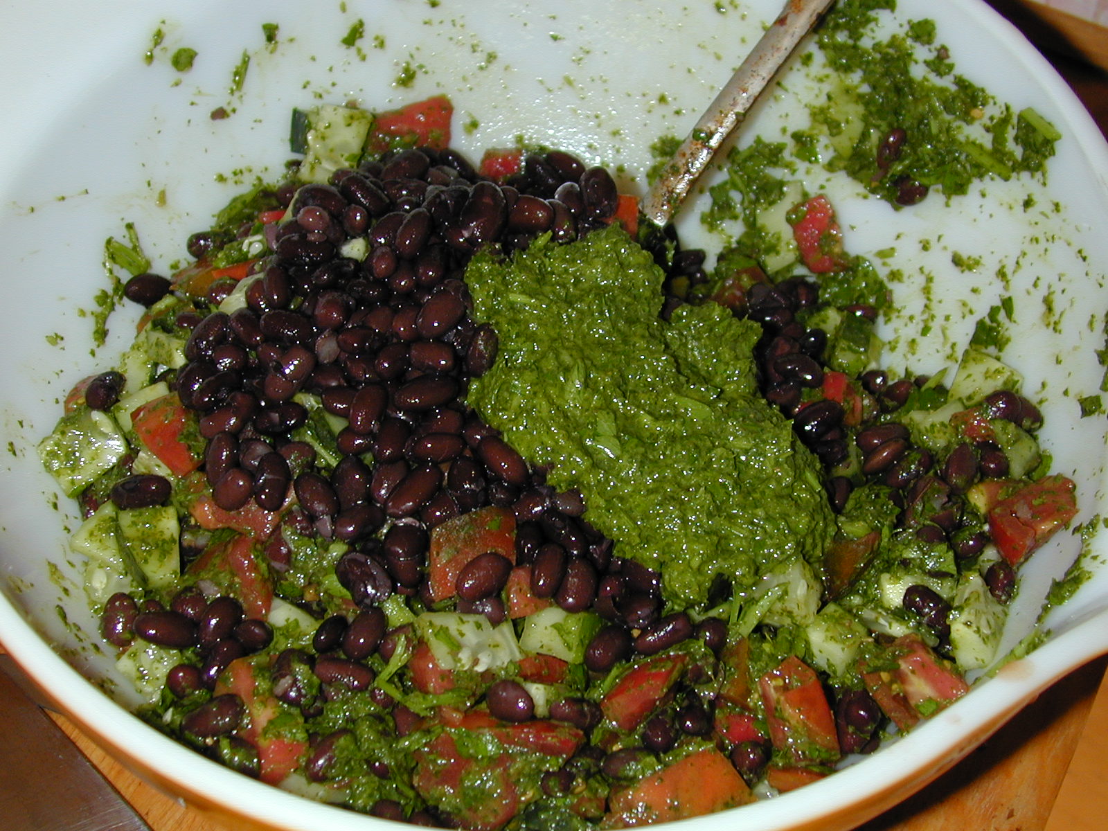 Chimichurri Sauce with Black Beans and Lentils