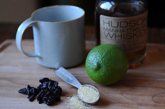 Hot Toddy with Dried Cherries and Lime