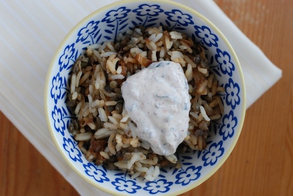 Mujaddara with Spiced Yogurt