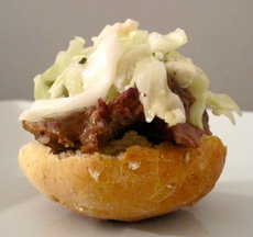 Open-Face Short Rib Sliders with Slaw Topper
